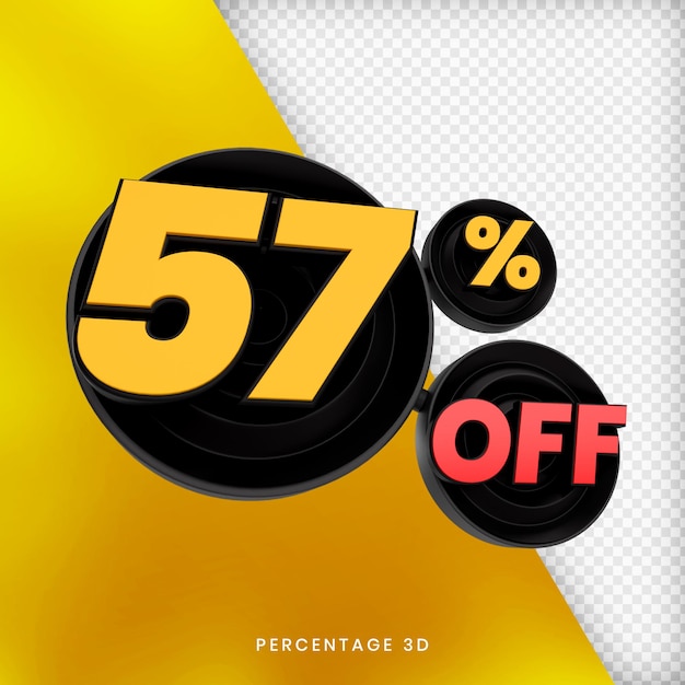 57 percentage off 3d render isolated premium psd