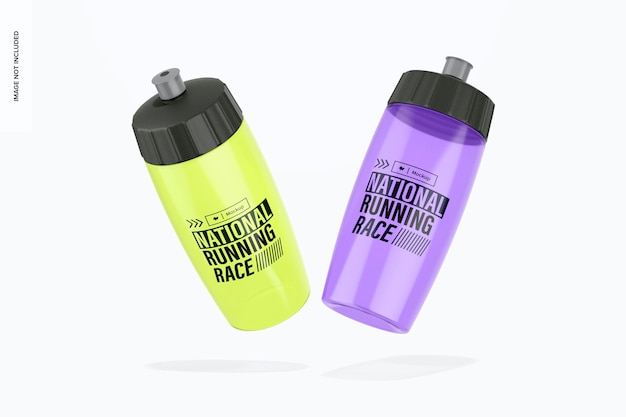 575 ml Plastic Bottles Mockup