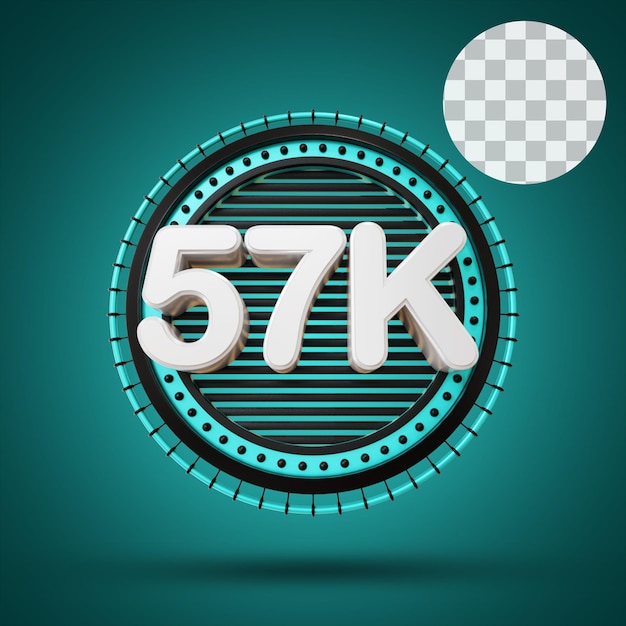57k numerisk med fase 3D-rendering