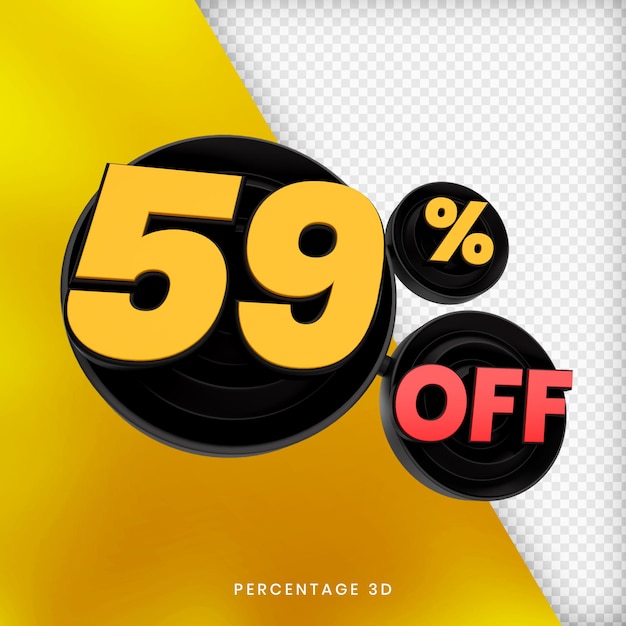 59 percentage off 3d render isolated premium psd