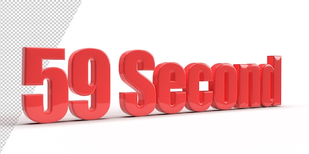 59 sec 3d rendering time concepts red highquality 3d illustration on white background