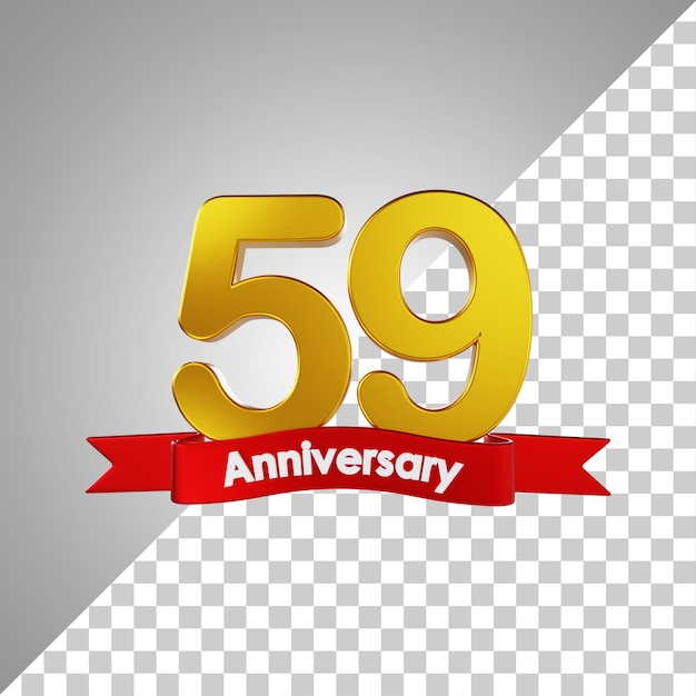 59 year happy anniversary number 3d rendering