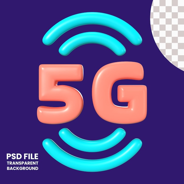 5G 3D-illustratiepictogram