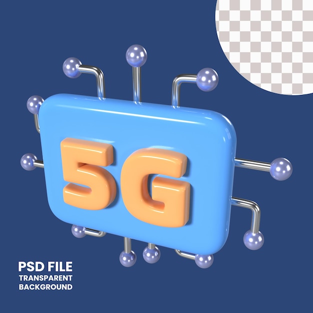 PSD iconica di illustrazione 3d 5g