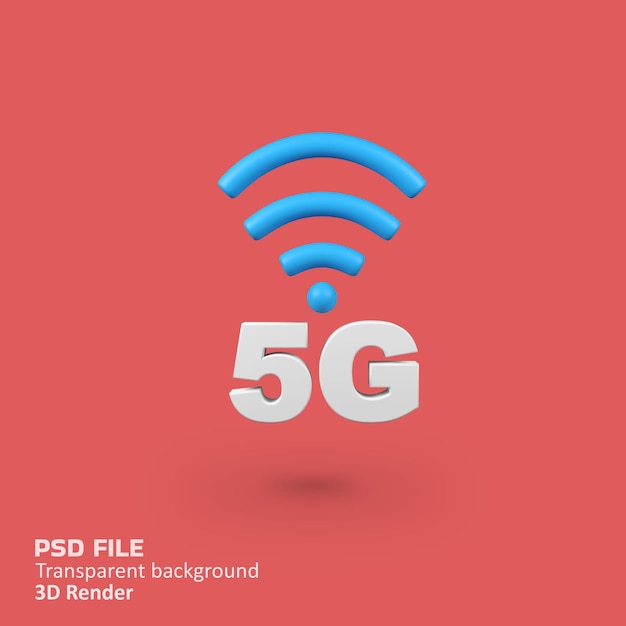 5G Internet Network Signal isolated 3d render icon illustration