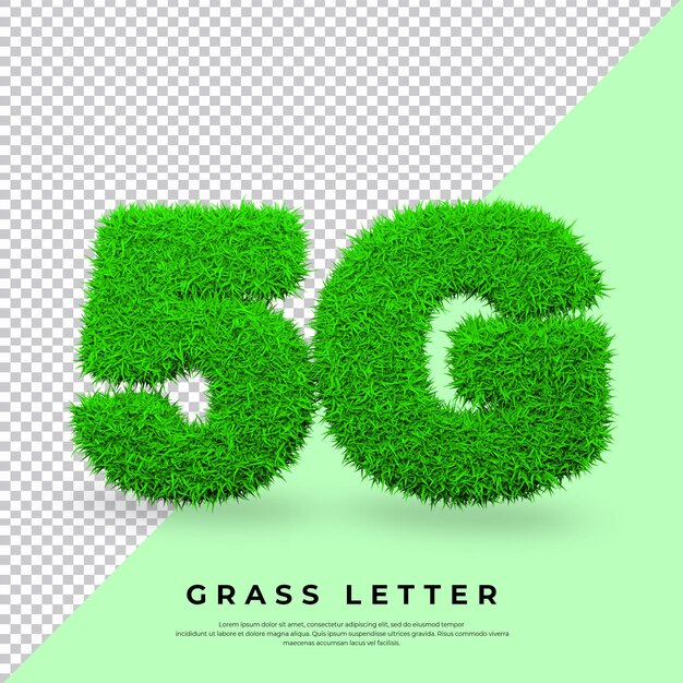 5G Letter in Grass Isolated