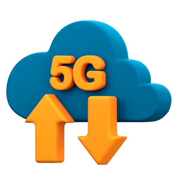 5G-netwerk Cloud data 3D-pictogram