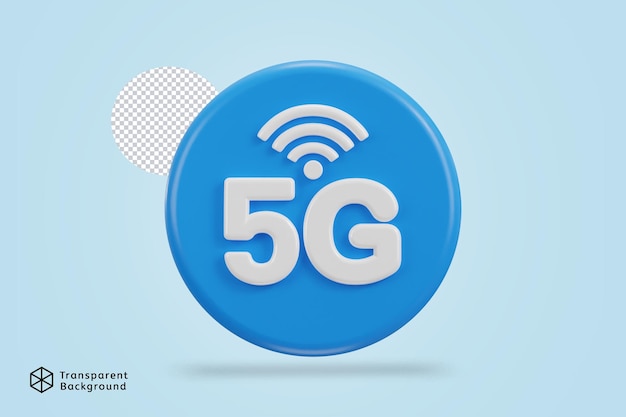5g netwerk knop pictogram 3d rendering vector pictogram