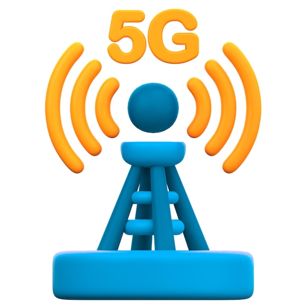 PSD 5g network tower 3d icon