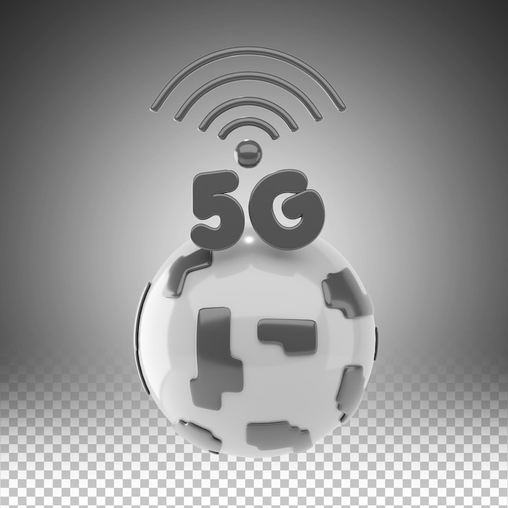 PSD 5g world 3d icon and illustration