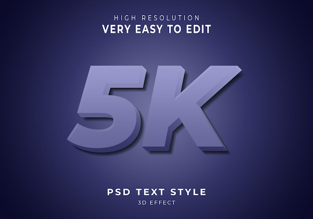 PSD 5k 3dモダンテキストエフェクト