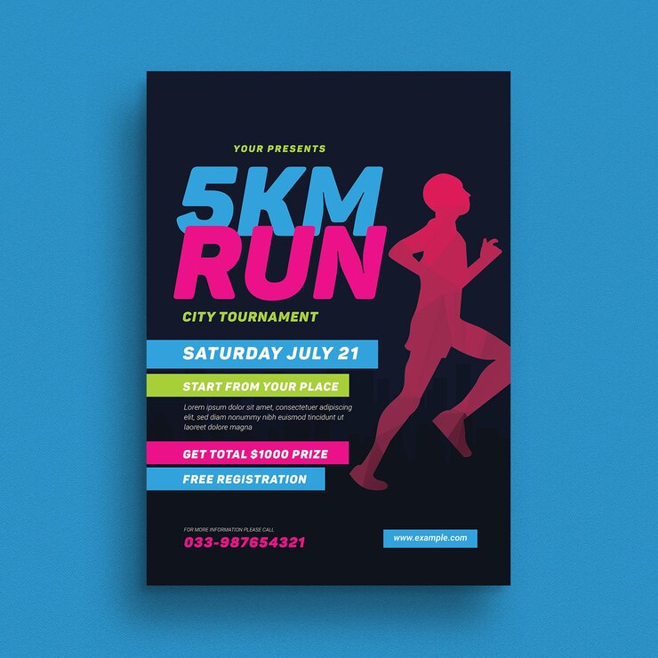 PSD 5k run event flyer