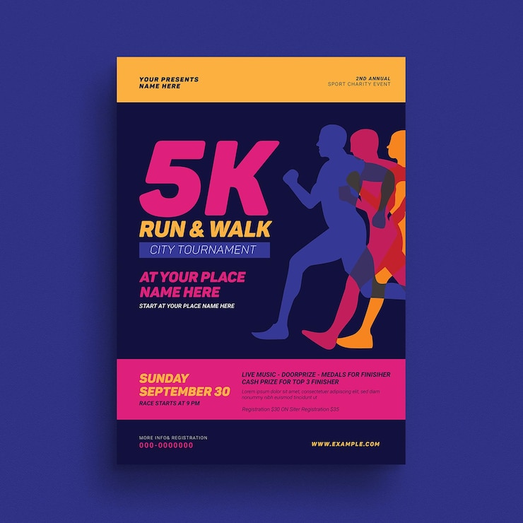 PSD 5k run &amp; walk event flyer