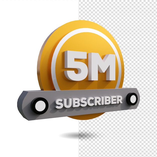 5M youtube subscribers 3d