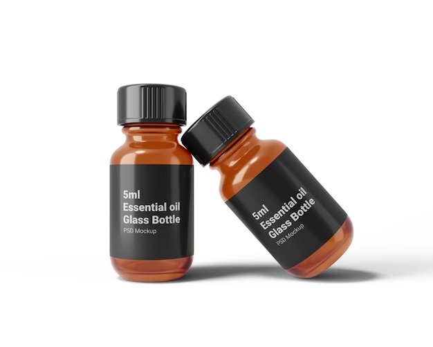 5ml Essential Oil Glass Bottle Mockup
