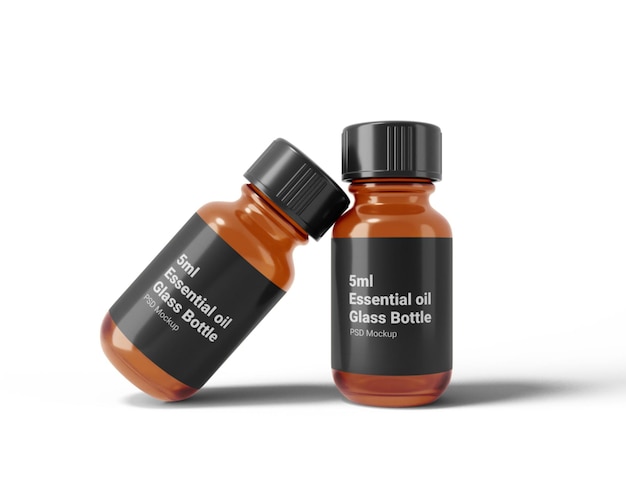 5ml Essential Oil Glass Bottle Mockup