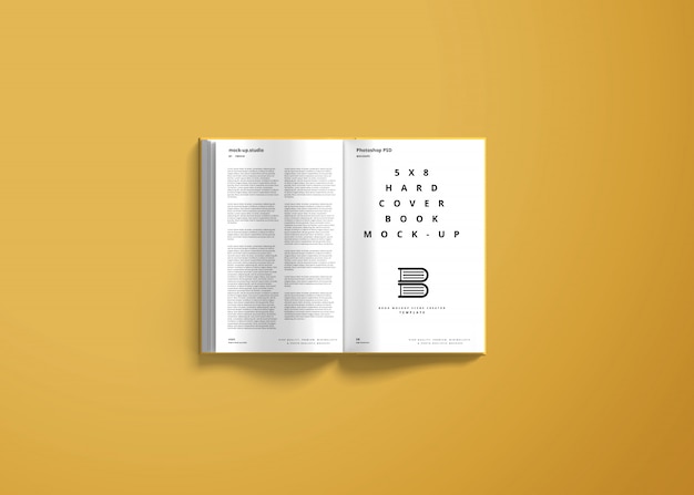 Mockup del libro con copertina rigida 5x8