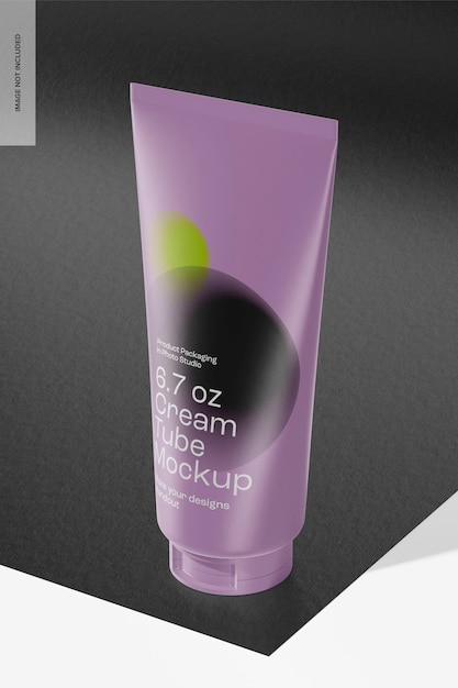 6.7 oz cream tube mockup, perspective