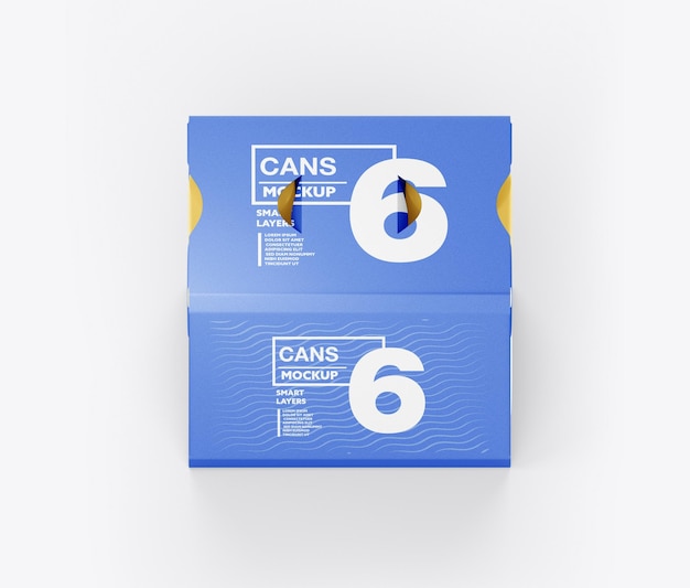 6 Cans Pack Mockup