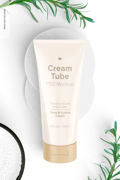 Mockup di tubi di crema da 6 once, appoggiato