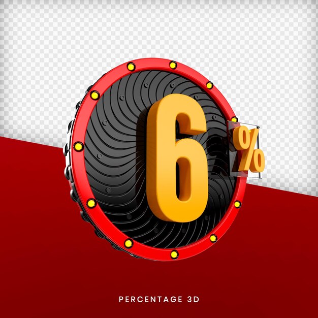 PSD 6 percentuale di rendering 3d psd premium