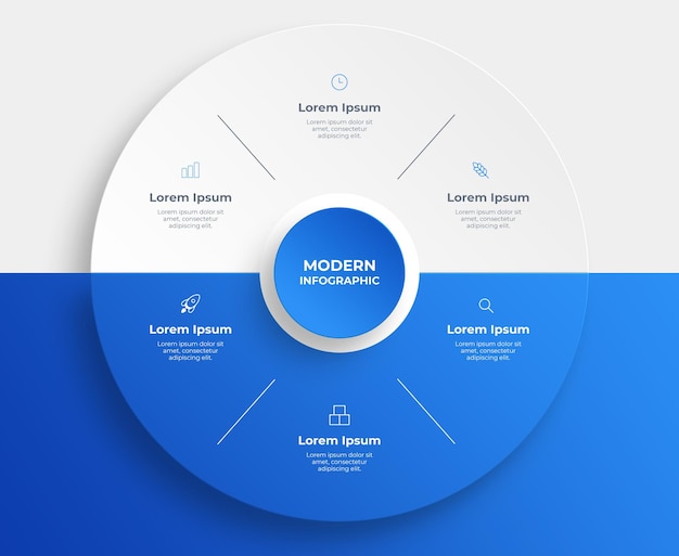 6 steps modern circular infographic
