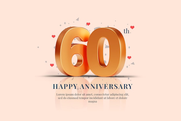 60 buon anniversario celebrazione design psd