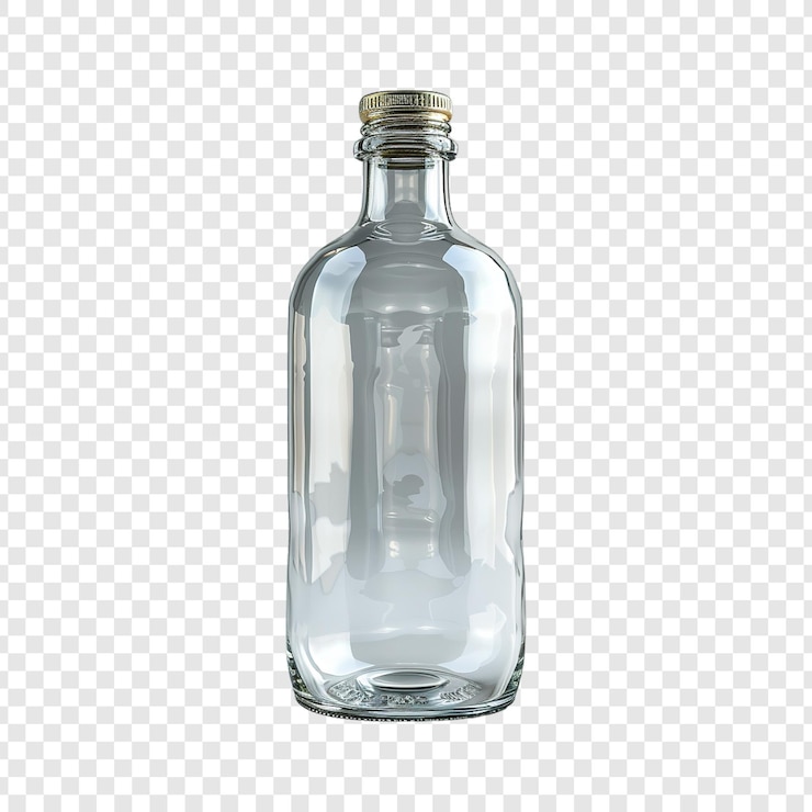 60 ml Pharmacy Clear Glass Bottle Mockup on transparent background