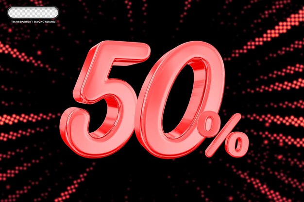 PSD 60% oferty czerwonego w renderowaniu 3d