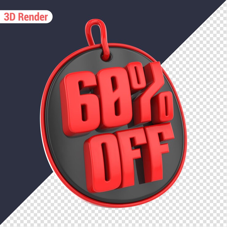 PSD 60 off red 3d render