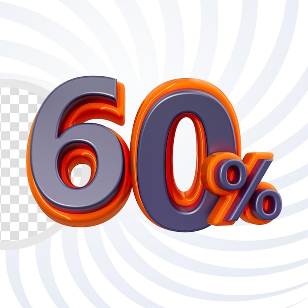 オンラインショップセールバナーリアルナンバー3Dレンダリングコンセプトの60％割引