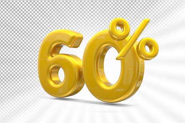 60 per cento di offerta d'oro in 3d