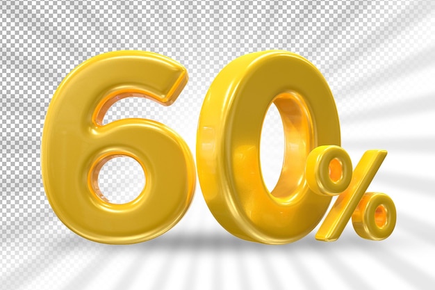 60% 럭셔리 골드 3D 제공
