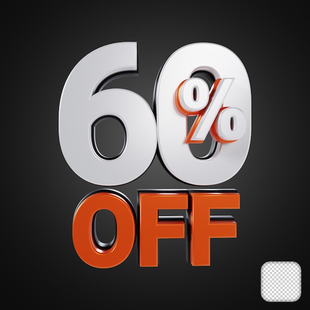 60 Percent Off Sale Discount 3d Rendering