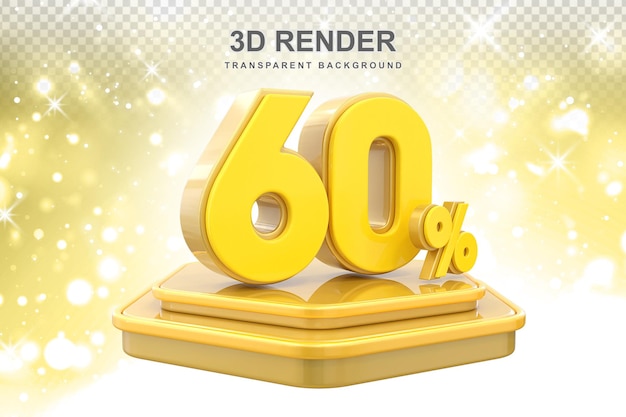 60 percent promotion podium 3d rendering