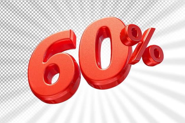 60 percent red offer in 3d