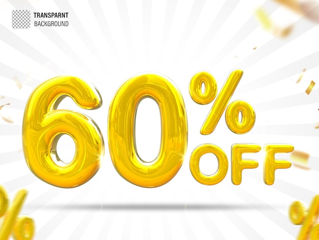 60 procent aanbieding in 3D-rendering geïsoleerd