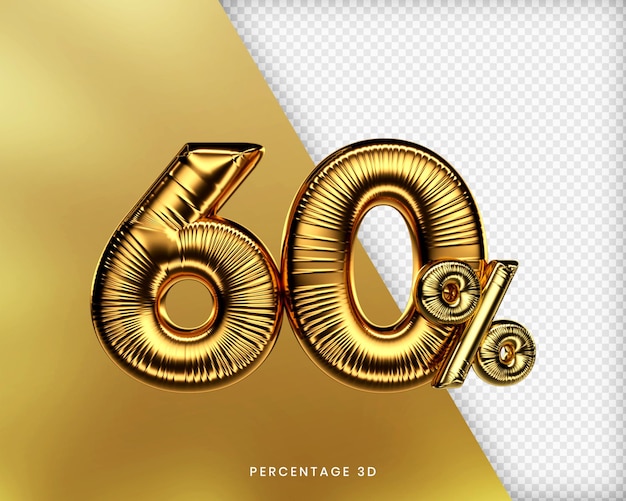 PSD 60 procent goud 3d premium psd