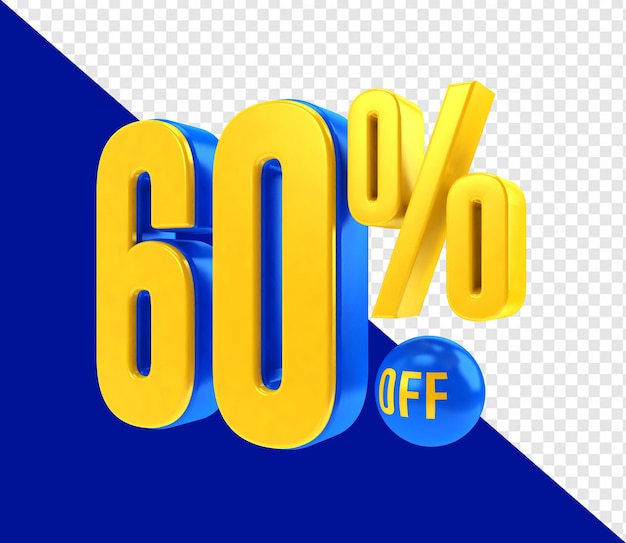 60 sixty percent off blueand yellow