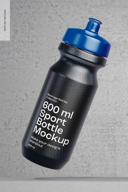 PSD 600 ml スポーツボトルのモックアップ、フローティング