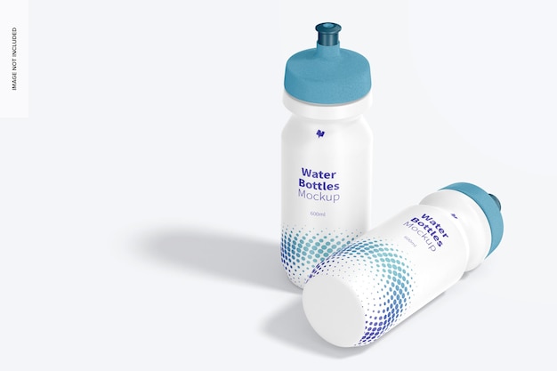 600ml water bottle mockup, dropped