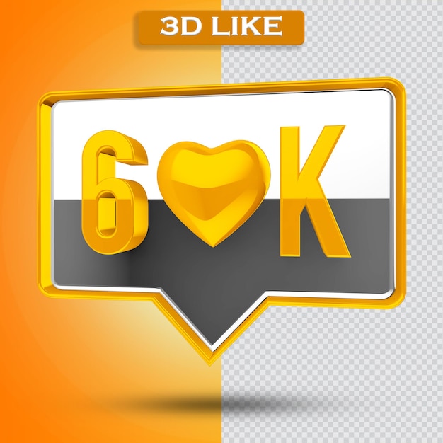 60K значок прозрачный 3d