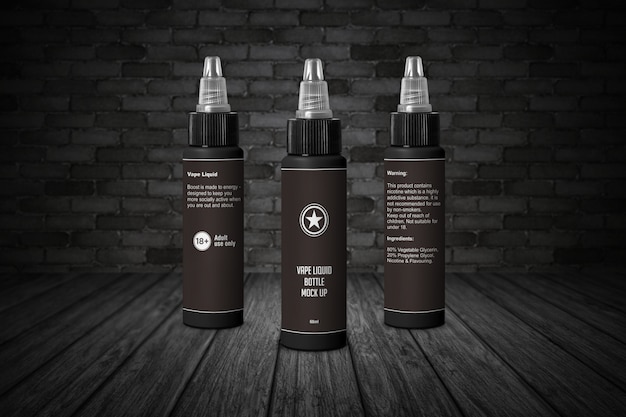 60ml e liquid bottle with twist cap mockup