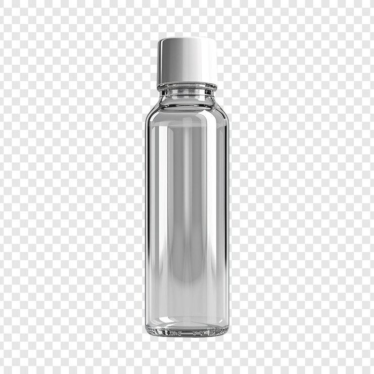60ml Glossy Cosmetic Bottle Mockup on transparent background