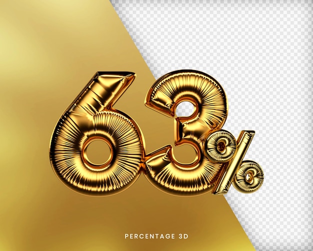 63 percent gold 3d premium psd