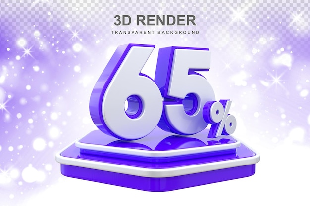 65 percent promotion podium 3d render