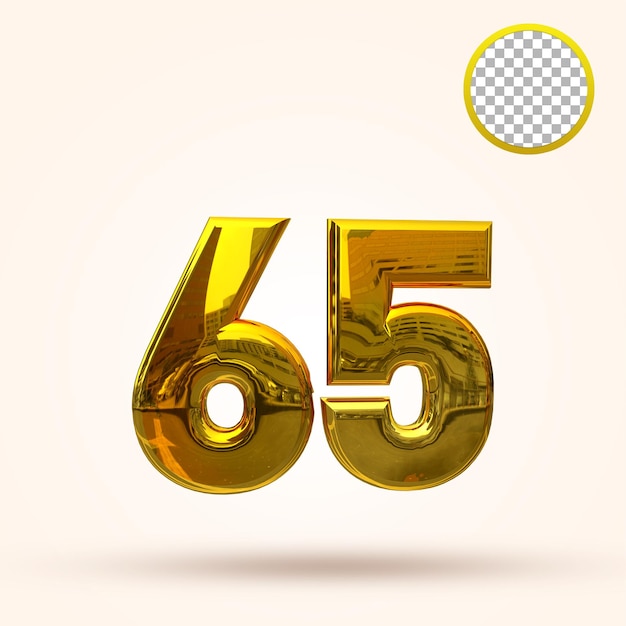 65 years anniversary 3d template premium psd