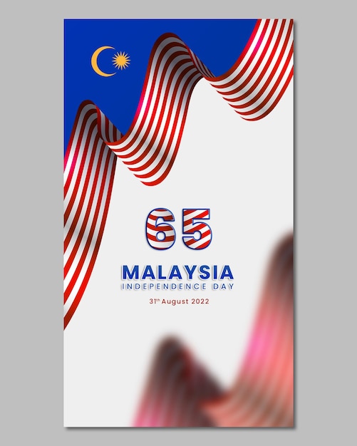 PSD post della storia del 65° giorno dell'indipendenza della malesia