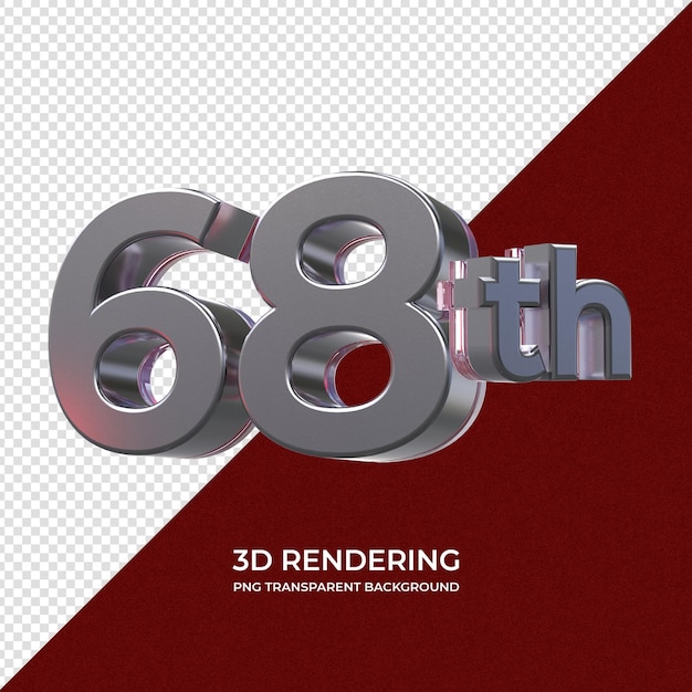 PSD 68° rendering 3d sfondo trasparente