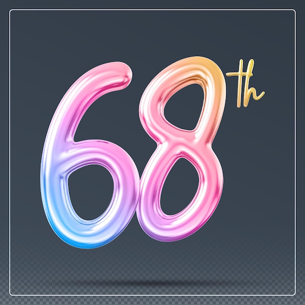 PSD 68th year anniversary number gradient